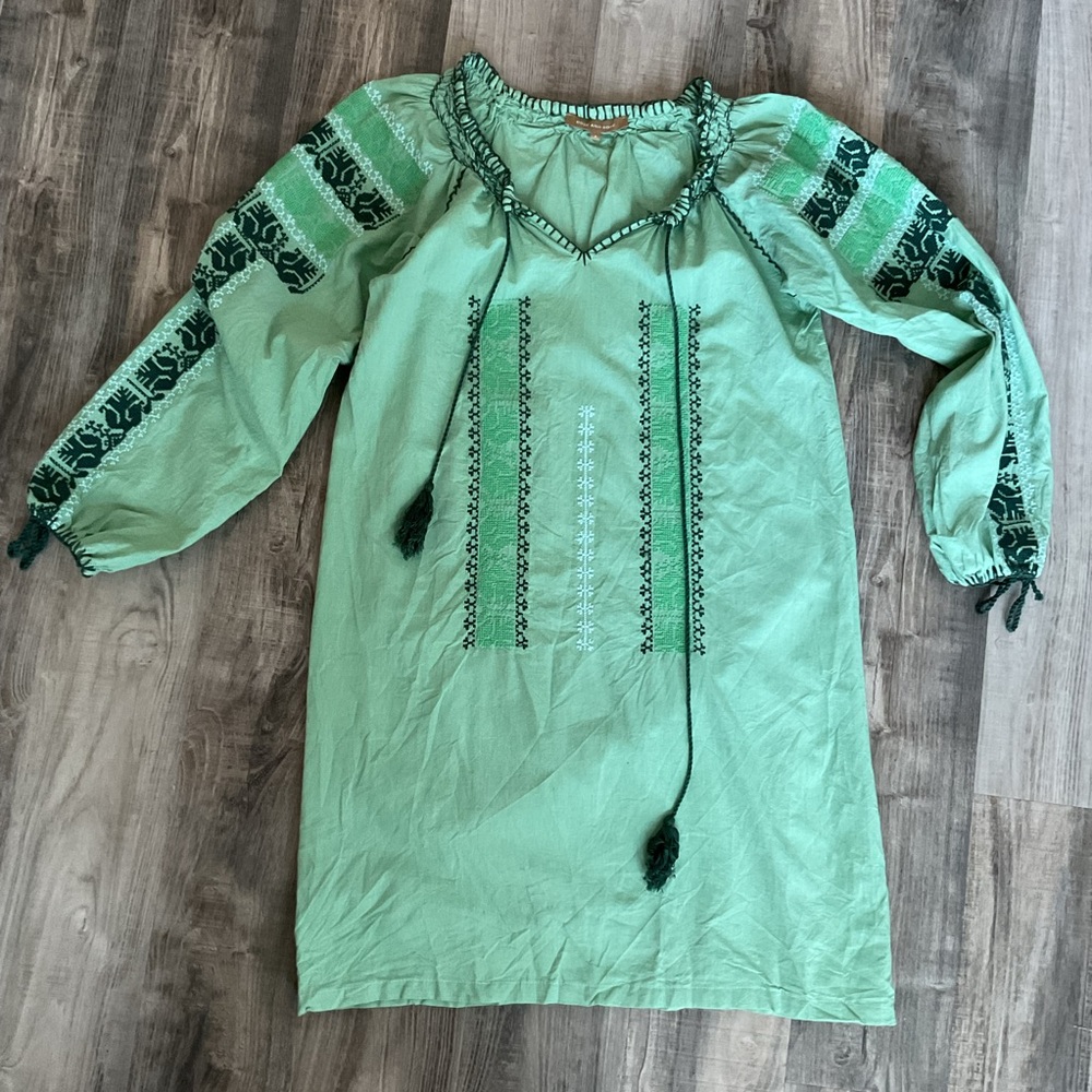 Rose And Rose Green Embroidery Dress Size Small